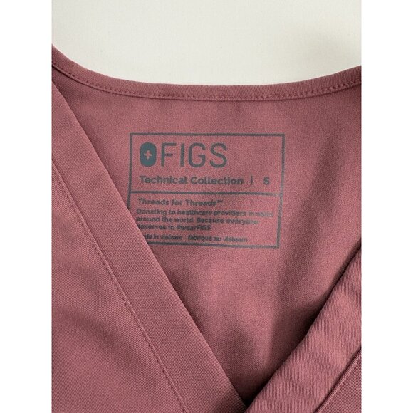 FIGS Technical Collection Size Small Pink V Neck Scrub Top Short Sleeve PO 2652 - Picture 3 of 8